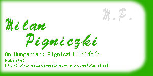 milan pigniczki business card